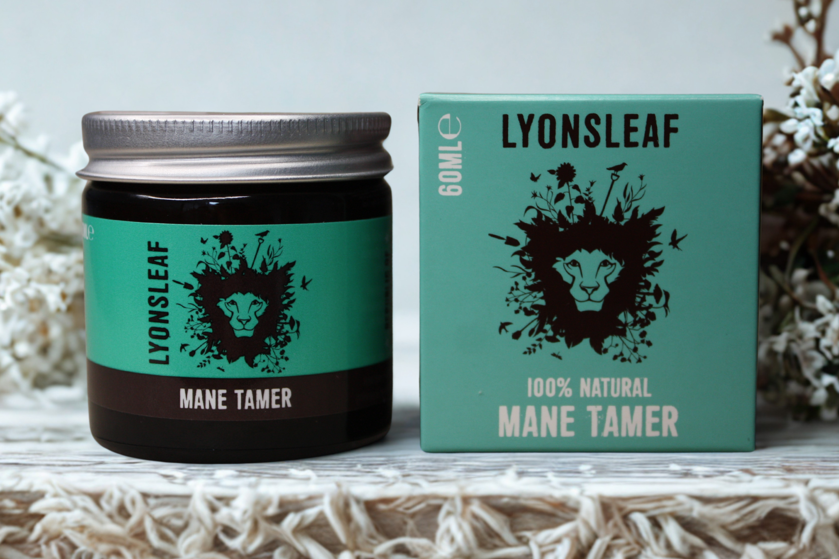 LYONSLEAF Mane Tamer hair product and packaging on a light background