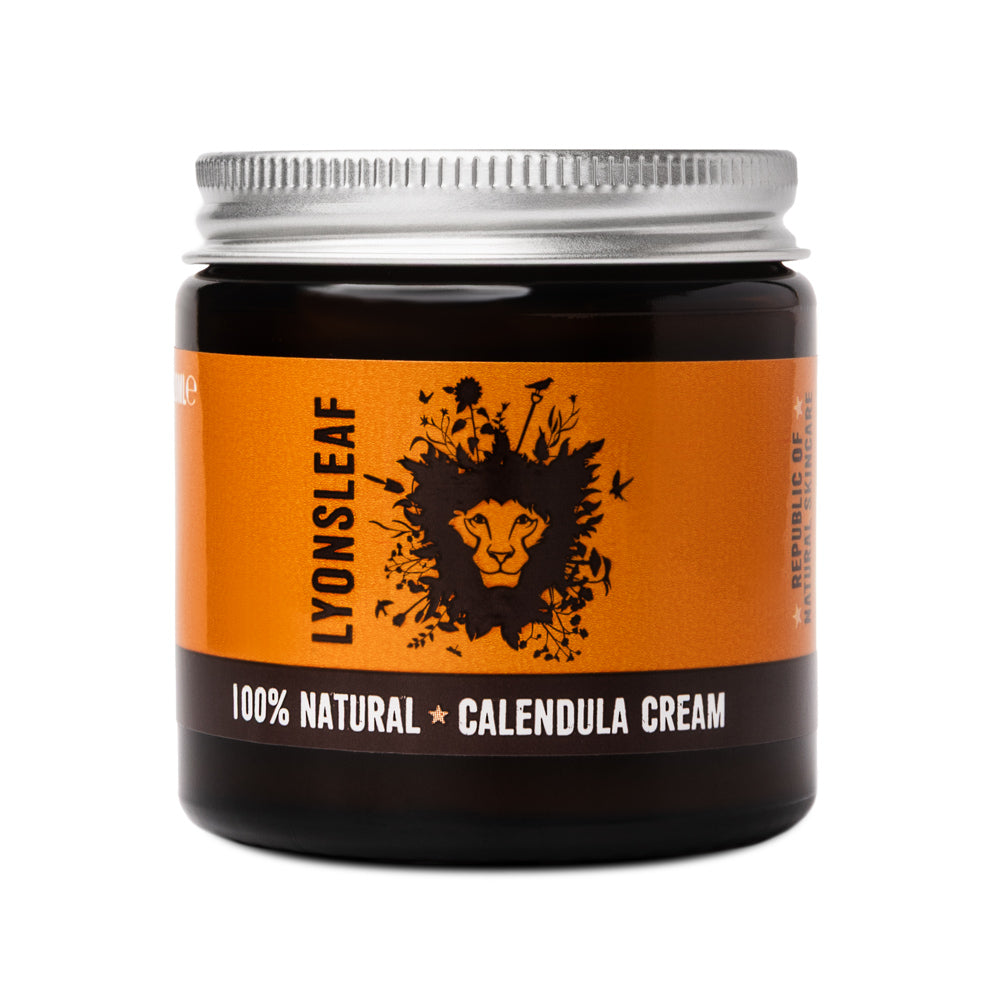 Jar of Lyonsleaf 100% Natural Calendula Cream 120ml on a white background