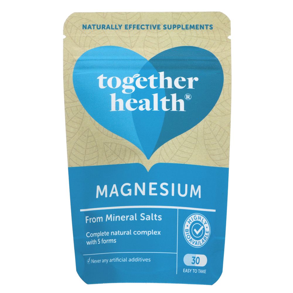 Together Health natural magnesium supplement from seawater package on a white background