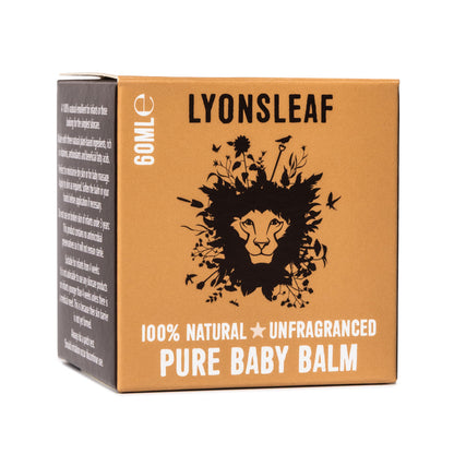 Box of Lyonsleaf 60ml 100% Natural Pure baby balm unfragranced moisturiser for babies and sensitive skin
