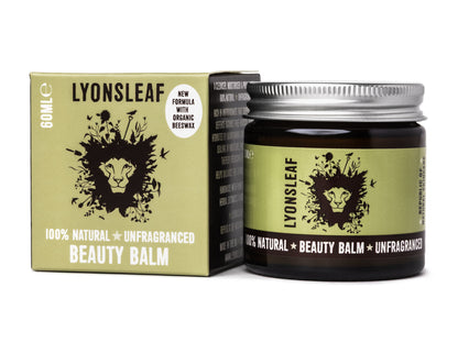 Lyonsleaf Unfragranced Beauty Balm New formula 60ml Jar and box on white background
