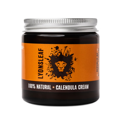 Jar of Lyonsleaf 100% Natural Calendula Cream 120ml on a white background