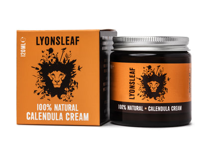 LYONSLEAF 100% Natural Calendula Cream jar and packaging for eczema