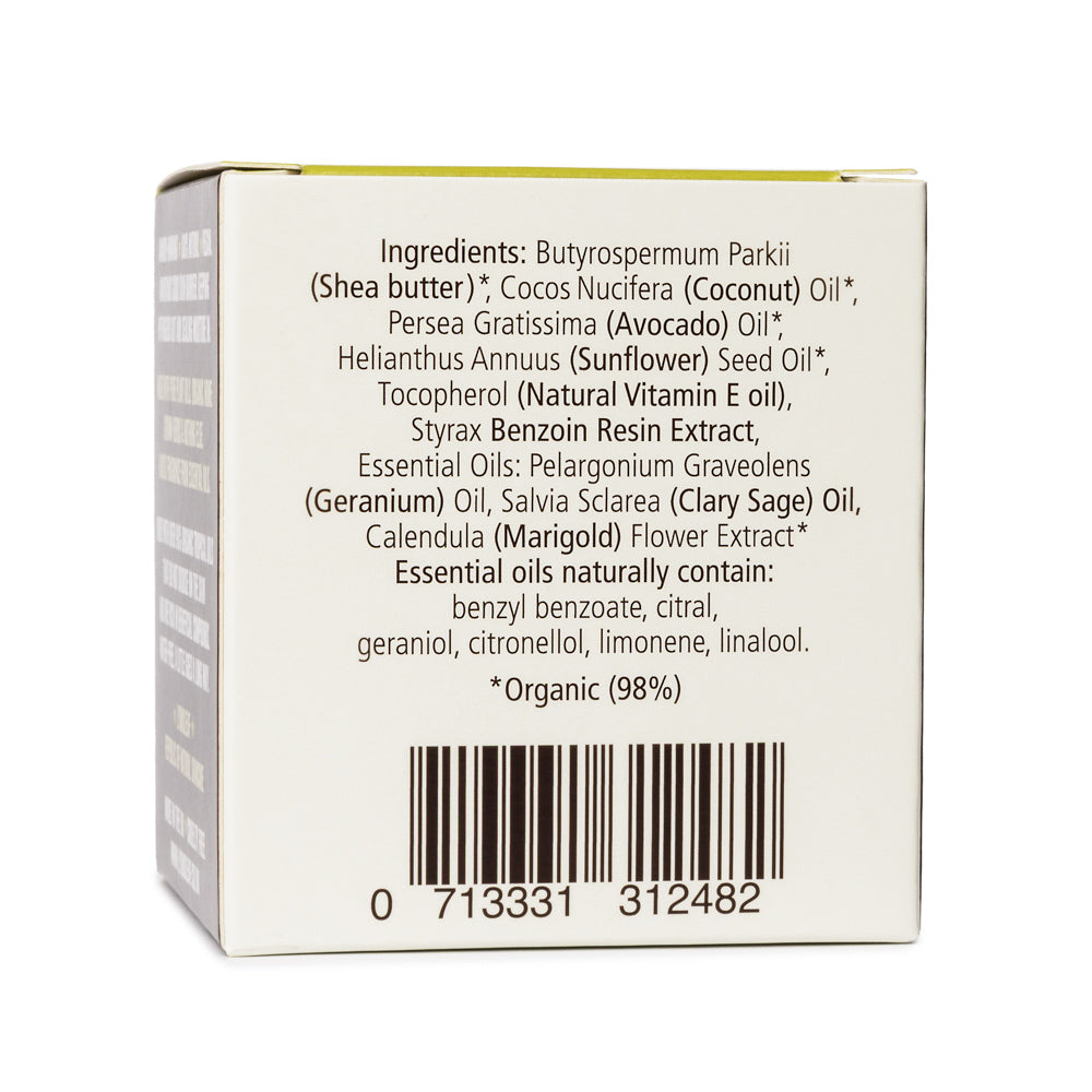 Lyonsleaf Body Butter INCI ingredients, 98% organic and barcode