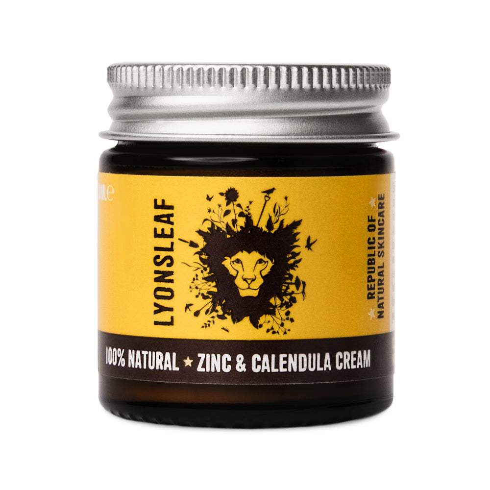Jar of Lyonsleaf ZINC AND CALENDULA cream on a white background